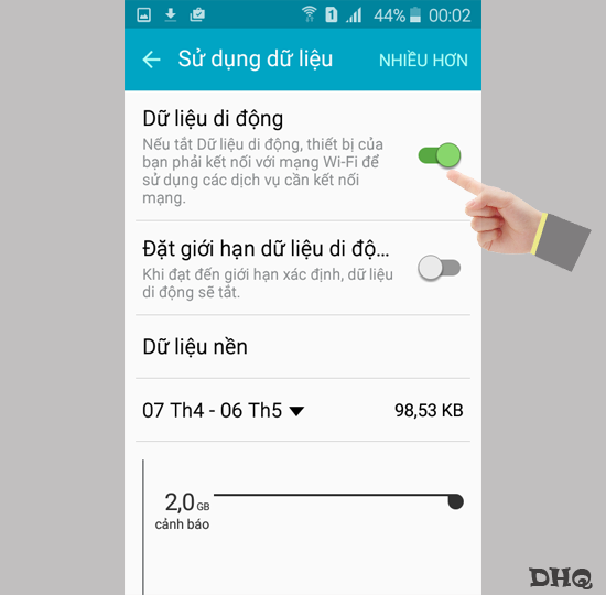 Bật Dữ liệu di động